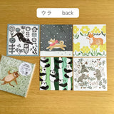 Featuring charming watercolor of a variety of animals&nbsp;from Japanese illustrator 4legs

It is a convenient size that is not too big or too small.&nbsp;Please use it&nbsp;as a communication tool for small thank you and announcements.&nbsp;There are no lines on the front side, so&nbsp;you can use it freely as&nbsp;a shop card or business card&nbsp;with stamps and stickers&nbsp;as well as memos and letters.&nbsp;It is a great gift for people who like paper.&nbsp;The gorgeous and gentle designs&nbsp;will ma