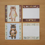 Featuring charming watercolor of cats with flowers and plants from Japanese illustrator 4legs

It is a convenient size that is not too big or too small.&nbsp;Please use it&nbsp;as a communication tool for small thank you and announcements.&nbsp;There are no lines on the front side, so&nbsp;you can use it freely as&nbsp;a shop card or business card&nbsp;with stamps and stickers&nbsp;as well as memos and letters.&nbsp;It is a great gift for people who like paper.&nbsp;The gorgeous and gentle designs&nbsp;will