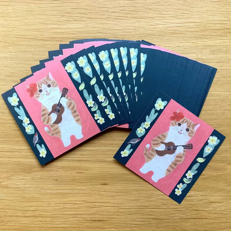 4legs Cat Memo - New #6 Brown-White Hawaii

Featuring charming watercolor of a cat from Japanese illustrator 4legs

It is a convenient size that is not too big or too small.&nbsp;Please use it&nbsp;as a communication tool for small thank you and announcements.&nbsp;There are no lines on the front side, so&nbsp;you can use it freely as&nbsp;a shop card or business card&nbsp;with stamps and stickers&nbsp;as well as memos and letters.&nbsp;It is a great gift for people who like paper.&nbsp;The gorgeous and gen