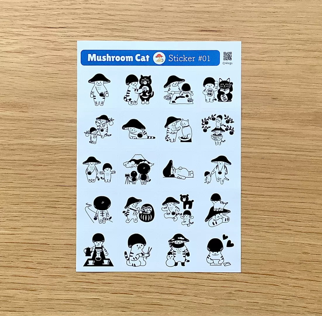 Featuring adorable illustrations inspired by the daily life of mushrooms, this sheet brings a cozy, storybook feel to all your creative projects. These sticker sheets feature 20 different designs!

Size: approx. 3.75in x 4.75in
Contents: 1 sheet