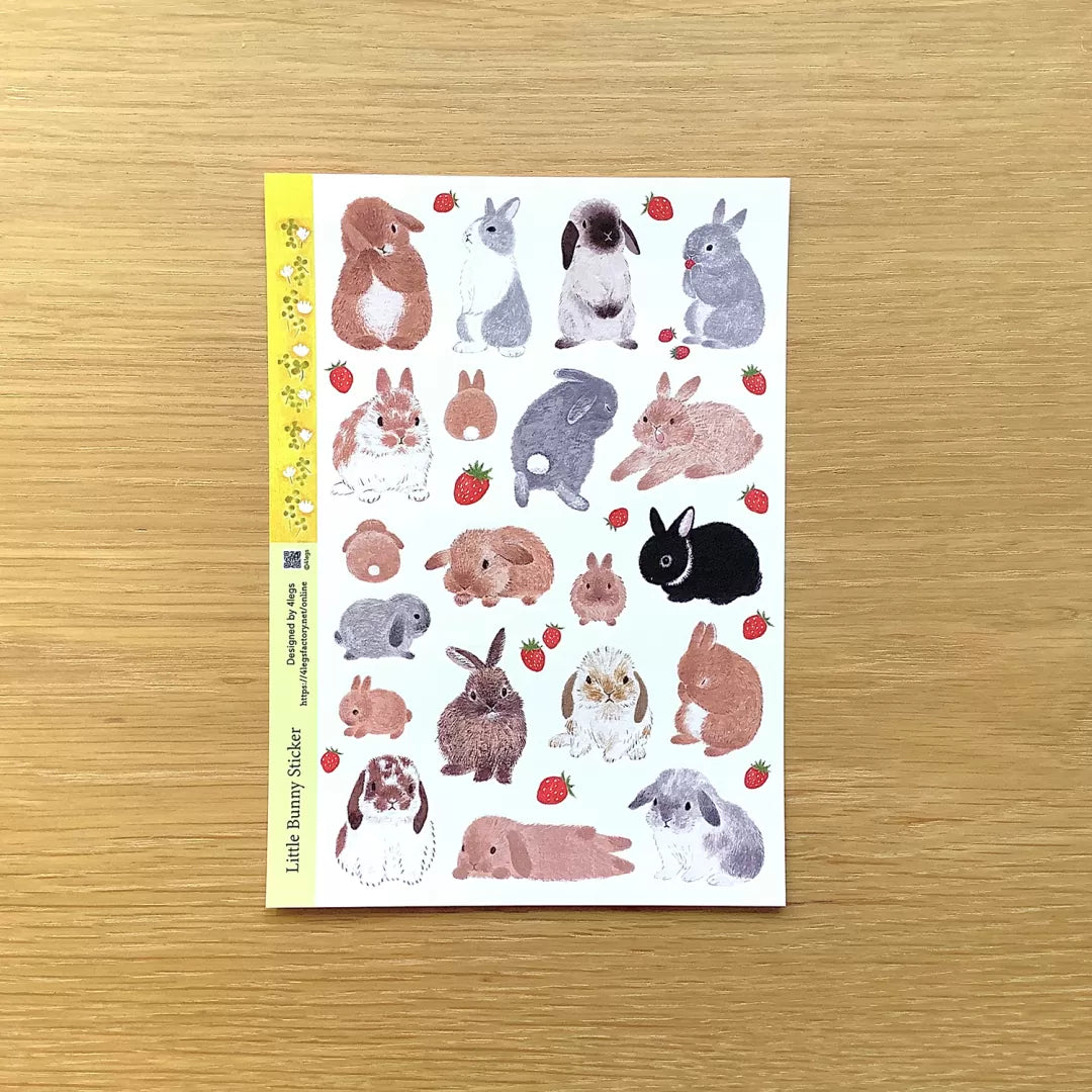 Featuring sweet rabbit illustrations and soft seasonal accents, this sheet adds a gentle, whimsical feel to journals, planners, cards, and happy mail.

Size: approx. 3.75in x 4.75in
Contents: 1 sheet