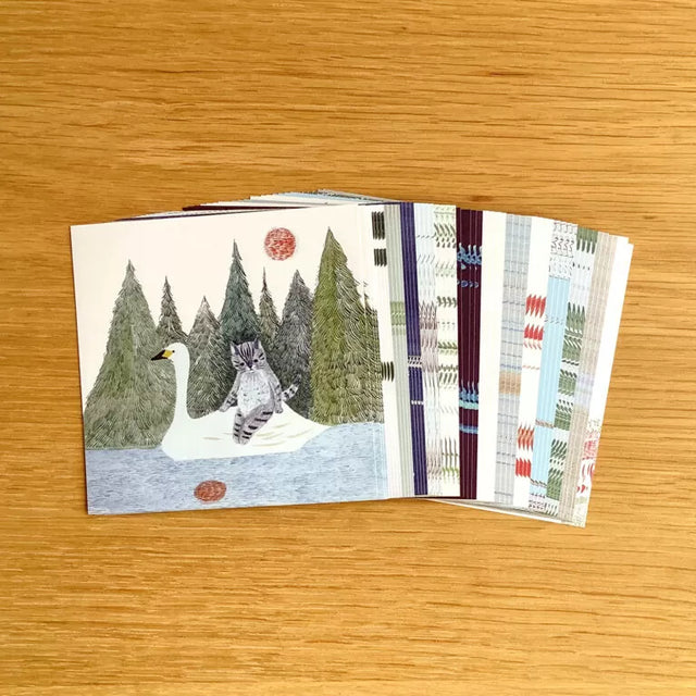 Featuring charming watercolor of wild birds and plants commonly found in Japan from Japanese illustrator 4legs

It is a convenient size that is not too big or too small.&nbsp;Please use it&nbsp;as a communication tool for small thank you and announcements.&nbsp;There are no lines on the front side, so&nbsp;you can use it freely as&nbsp;a shop card or business card&nbsp;with stamps and stickers&nbsp;as well as memos and letters.&nbsp;It is a great gift for people who like paper.&nbsp;The gorgeous and gentle 
