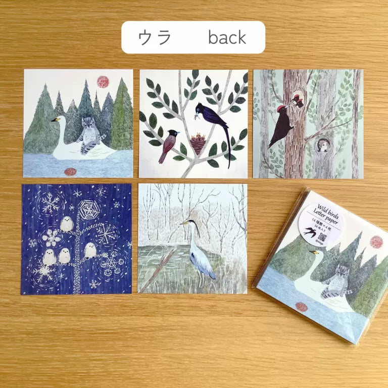 Featuring charming watercolor of wild birds and plants commonly found in Japan from Japanese illustrator 4legs

It is a convenient size that is not too big or too small.&nbsp;Please use it&nbsp;as a communication tool for small thank you and announcements.&nbsp;There are no lines on the front side, so&nbsp;you can use it freely as&nbsp;a shop card or business card&nbsp;with stamps and stickers&nbsp;as well as memos and letters.&nbsp;It is a great gift for people who like paper.&nbsp;The gorgeous and gentle 