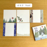 Featuring charming watercolor of wild birds and plants commonly found in Japan from Japanese illustrator 4legs

It is a convenient size that is not too big or too small.&nbsp;Please use it&nbsp;as a communication tool for small thank you and announcements.&nbsp;There are no lines on the front side, so&nbsp;you can use it freely as&nbsp;a shop card or business card&nbsp;with stamps and stickers&nbsp;as well as memos and letters.&nbsp;It is a great gift for people who like paper.&nbsp;The gorgeous and gentle 