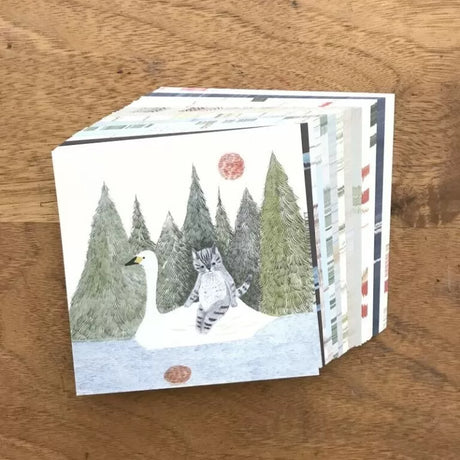 Featuring charming watercolor of wild birds and plants commonly found in Japan from Japanese illustrator 4legs

It is a convenient size that is not too big or too small.&nbsp;Please use it&nbsp;as a communication tool for small thank you and announcements.&nbsp;There are no lines on the front side, so&nbsp;you can use it freely as&nbsp;a shop card or business card&nbsp;with stamps and stickers&nbsp;as well as memos and letters.&nbsp;It is a great gift for people who like paper.&nbsp;The gorgeous and gentle 