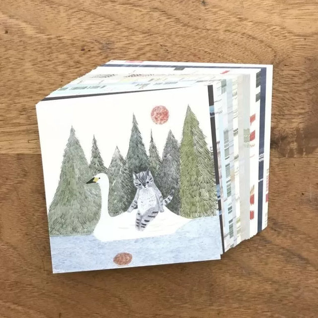 Featuring charming watercolor of wild birds and plants commonly found in Japan from Japanese illustrator 4legs

It is a convenient size that is not too big or too small.&nbsp;Please use it&nbsp;as a communication tool for small thank you and announcements.&nbsp;There are no lines on the front side, so&nbsp;you can use it freely as&nbsp;a shop card or business card&nbsp;with stamps and stickers&nbsp;as well as memos and letters.&nbsp;It is a great gift for people who like paper.&nbsp;The gorgeous and gentle 