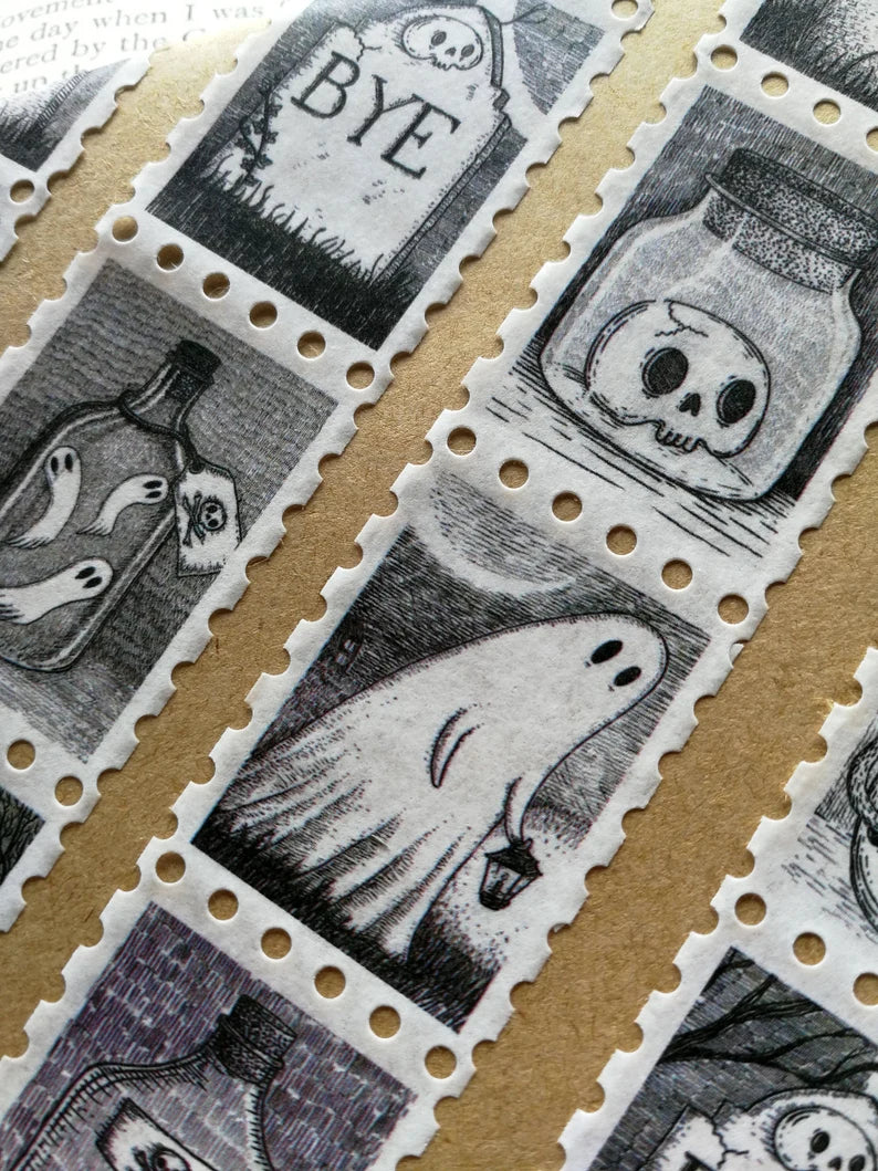 Jon Turner Illustration - Spooky Stamps Art Washi Tape