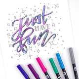Dual Brush Pen Art Markers Galaxy 6-Pack