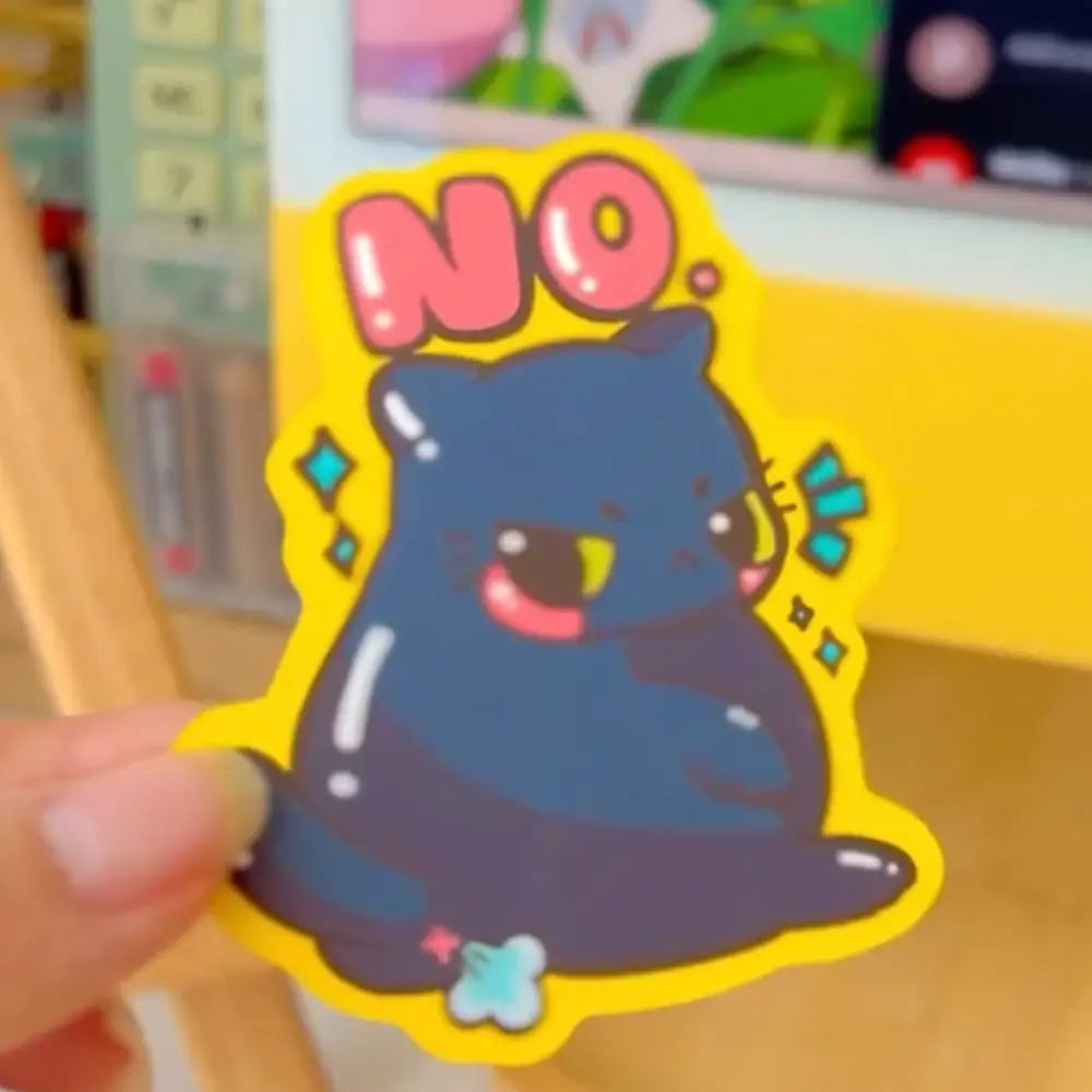 Grumpy No Cat (Black, Yellow) Vinyl Sticker