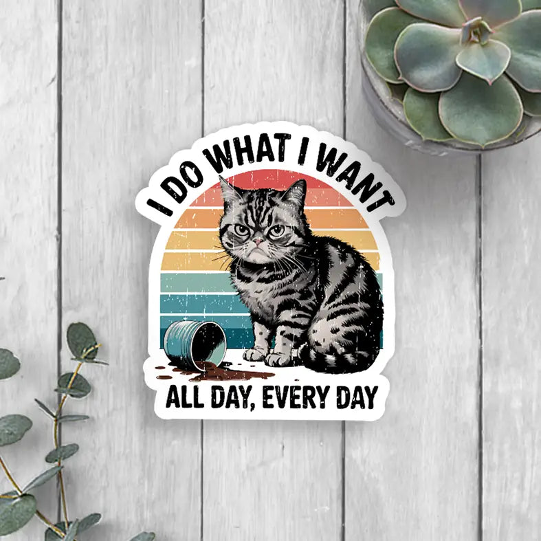Cat I Do What I Want Vinyl Sticker
