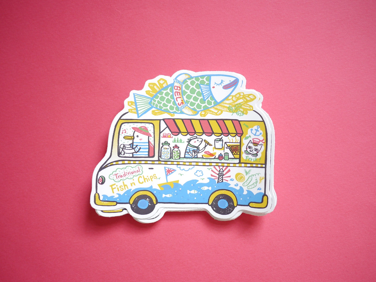 Bel’s Art World Vinyl Sticker - Fish N' Chips