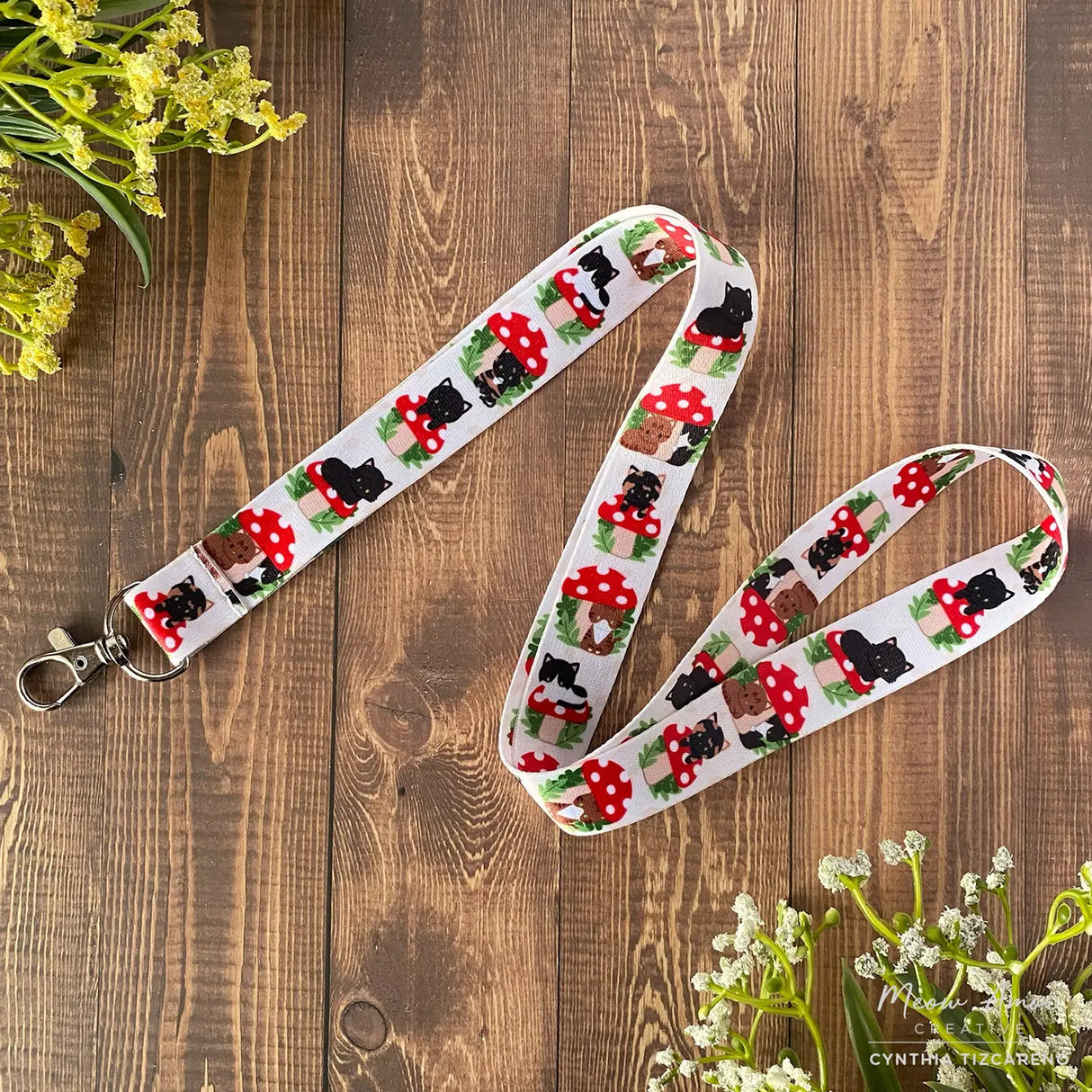 Meow Amor Creative - Mushroom Cats Lanyard