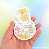 Rainbow Town + Flowers Vinyl Sticker
