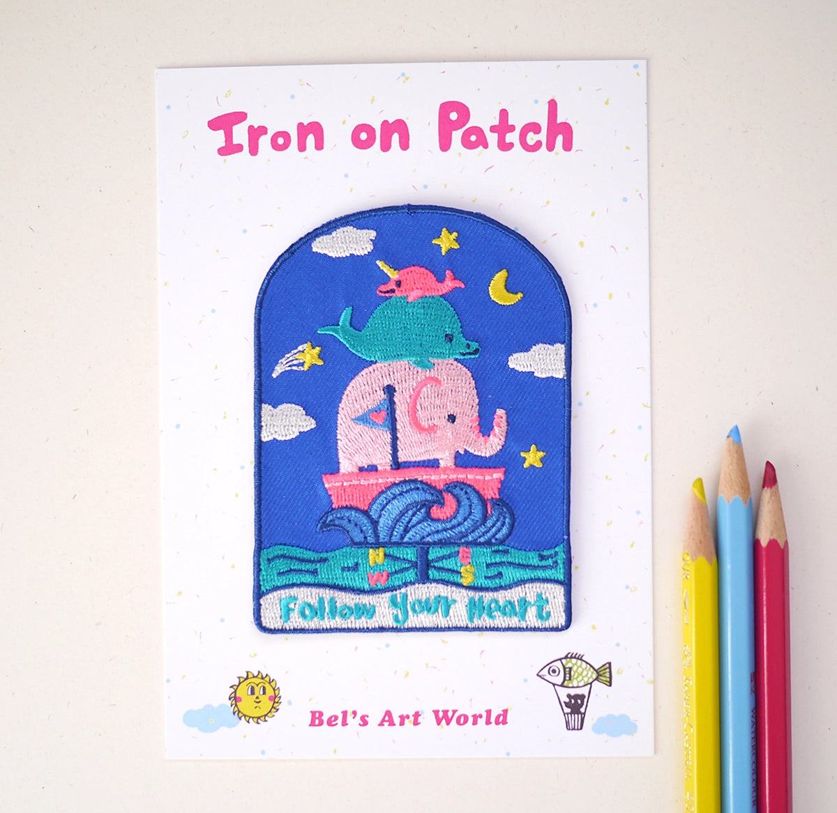 Bel’s Art World Iron-on Patch - Follow Your Heart