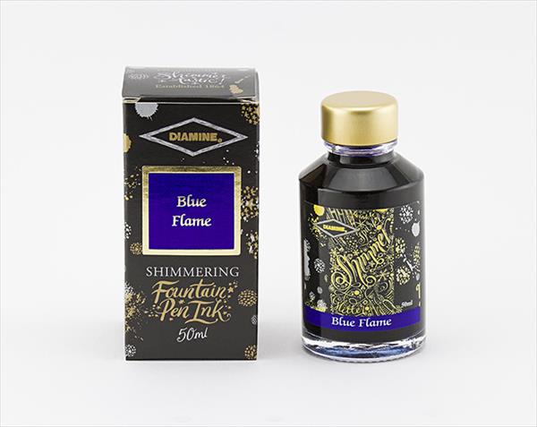 Diamine Shimmer 50ml Fountain Pen Ink - Blue Flame