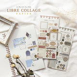 Pegatinas de papel para collage de Libre color marfil
