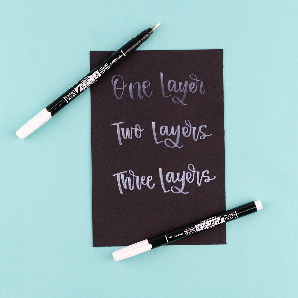 Fudenosuke Calligraphy Brush Pens White 2-Pack