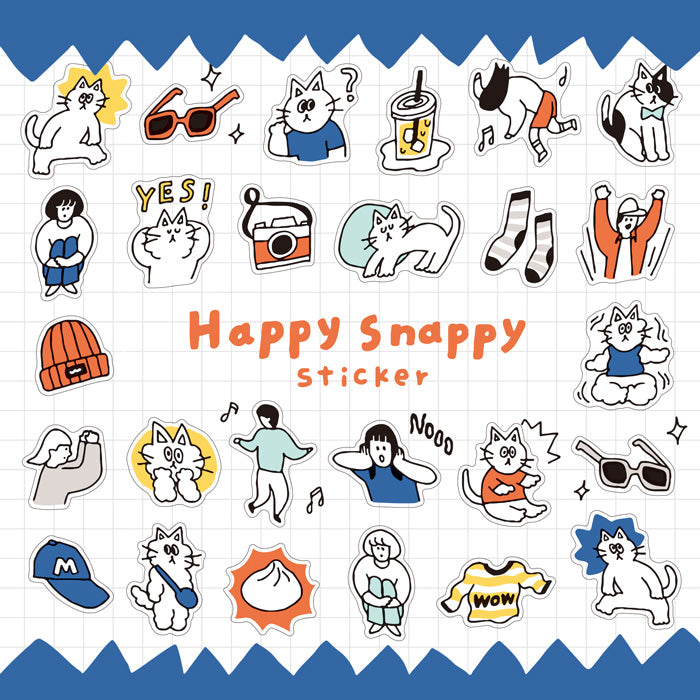 Mind Wave - Happy Snappy Blue Sticker
