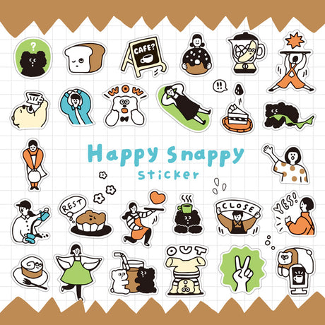 Mind Wave - Happy Snappy Brown Sticker