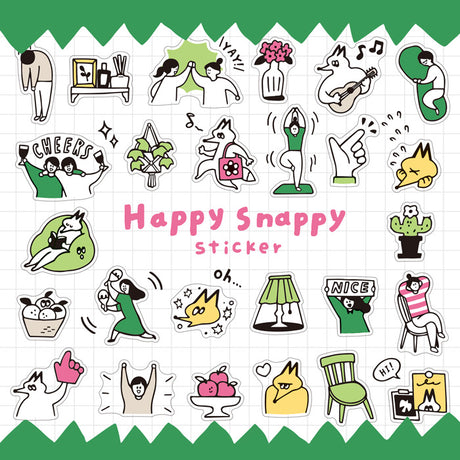 Mind Wave - Happy Snappy Green Sticker