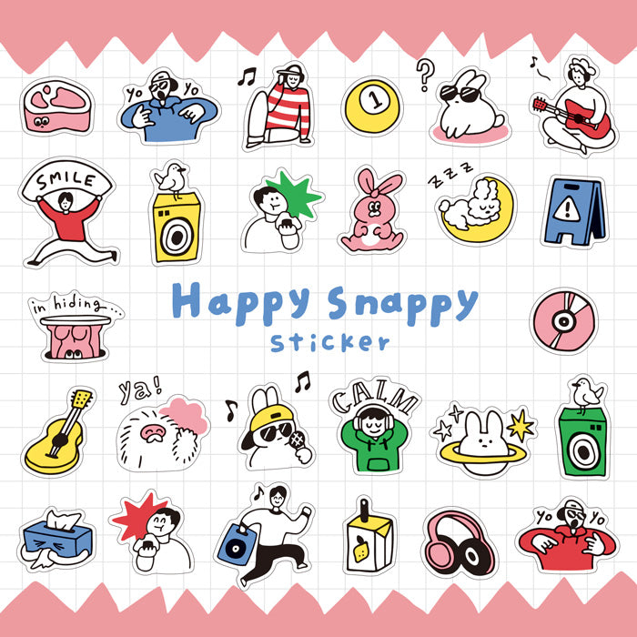 Mind Wave - Happy Snappy Pink Sticker
