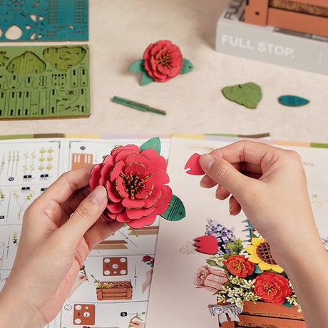 3D Flower Puzzle Wooden Bloom Box