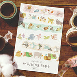 Cinta washi de Hokkori con diseño de gato 