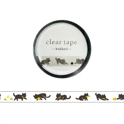 Mind Wave - Black Cat Gold Foil PET Clear Tape