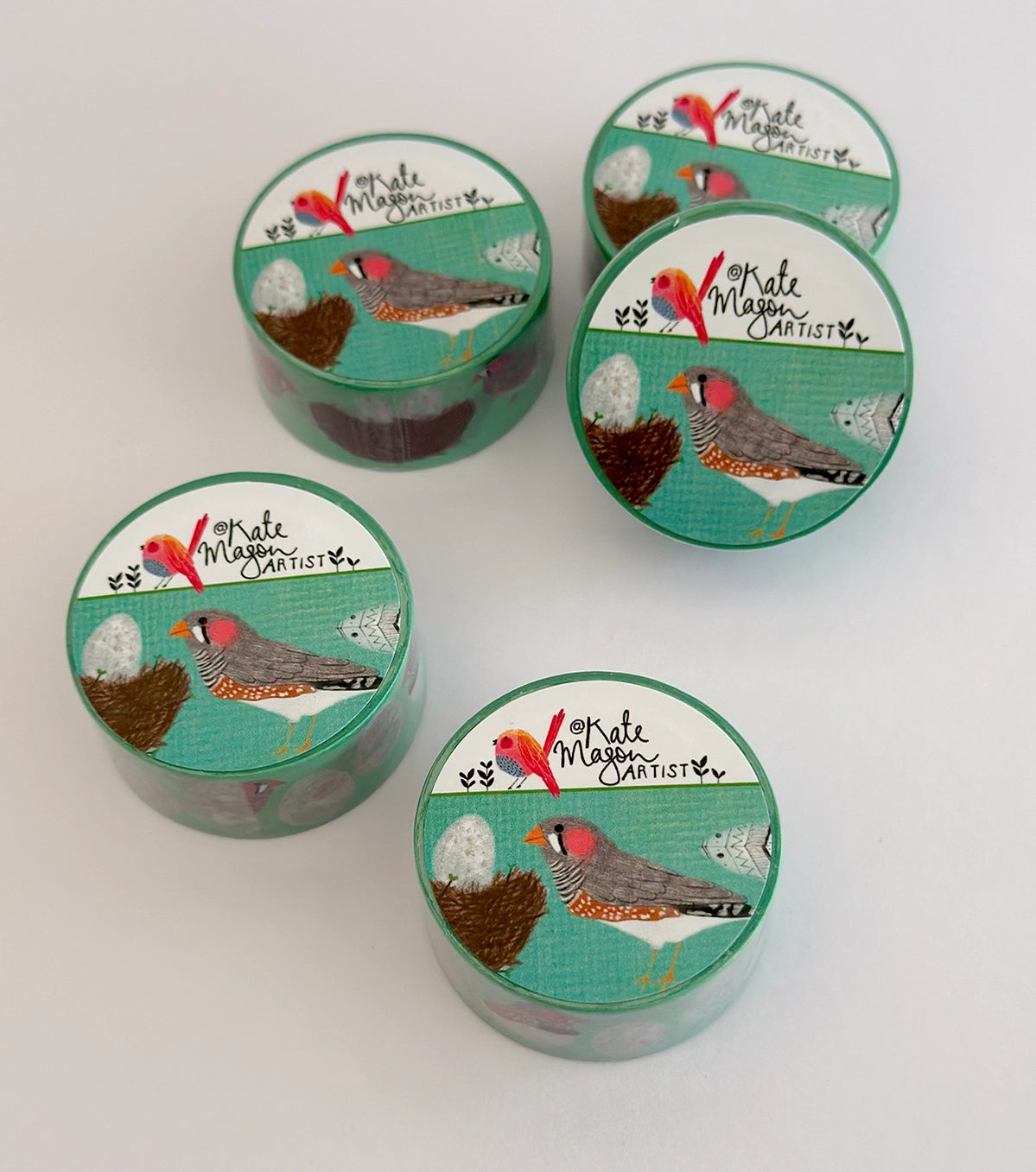 Kate Mason Artist - Bird Finches Eggs Nest Washi Tape