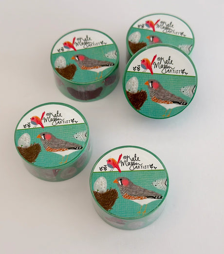 Kate Mason Artist - Bird Finches Eggs Nest Washi Tape