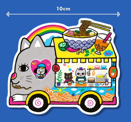 Bel’s Art World Vinyl Sticker - Noodle Cat Truck