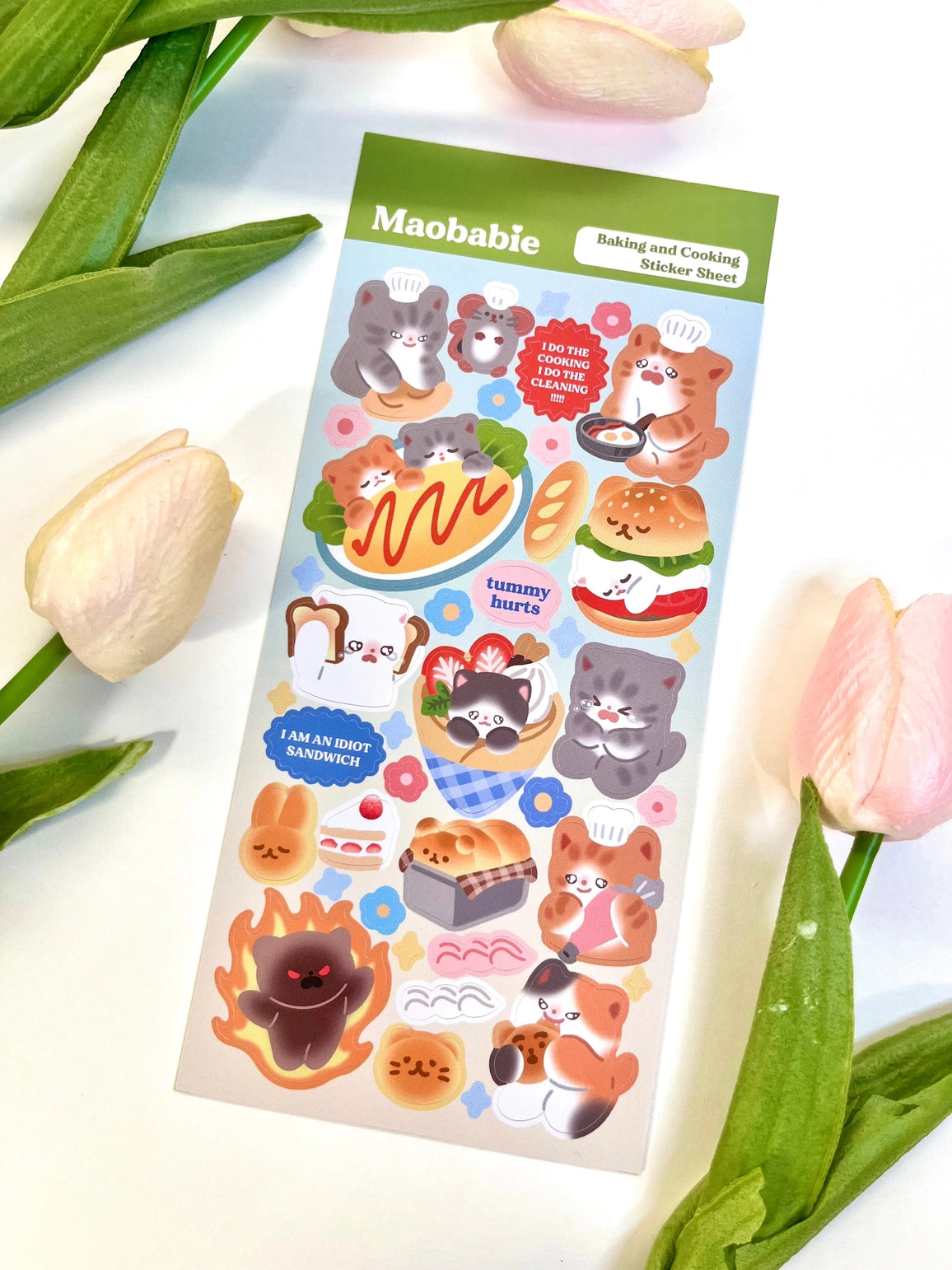 Maobabie Sticker Sheet - Cooking and Baking Kitties
