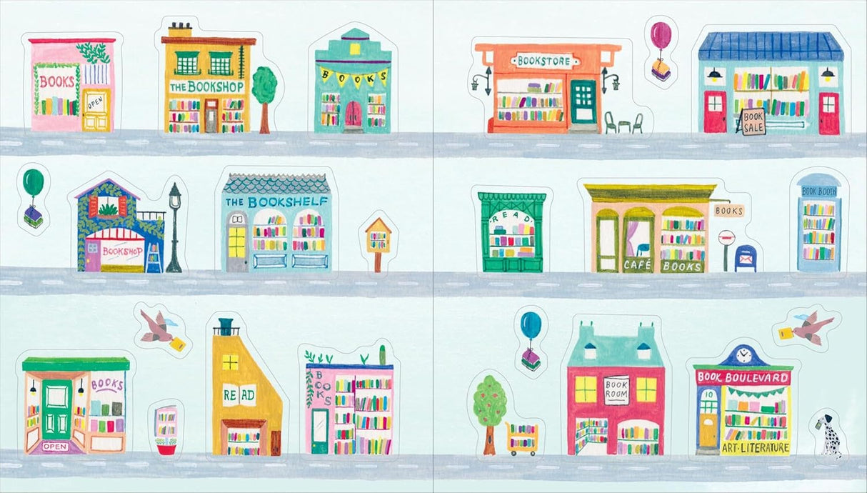 A collection of 400+ beautifully illustrated stickers that will delight bookworms.

Celebrate the joy of reading with this special collection of 500+ book-themed stickers, each one a tiny treasure and visual ode to the transformative power of books. The stickers within are thoughtfully hand-painted and designed to speak right to a book lovers heart: There are cozy shelves overflowing with carefully stacked books and potted plants; quaint bookstore facades that beckon readers inside with their artful and abu