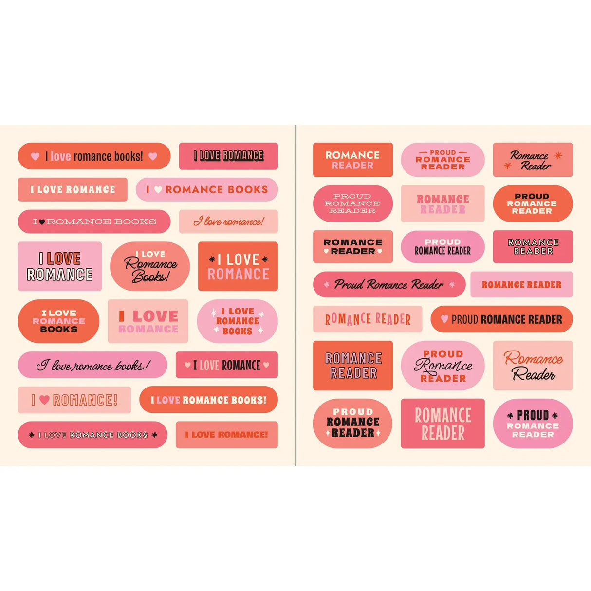 This is THE gift for the millions of romance readers who can't get enough of their favorite genre! There is so much to celebrate about romance books: the tropes, the characters, the language, the authors, the fanbase, the camaraderie . . .

Featuring hundreds of fun and colorful stickers, this gorgeous sticker book has it all: illustrated romance bookstores, phrases like "and then they kissed," "happily ever after," and "crying over fictional characters," subgenres, and more. It's the perfect self-purchase 