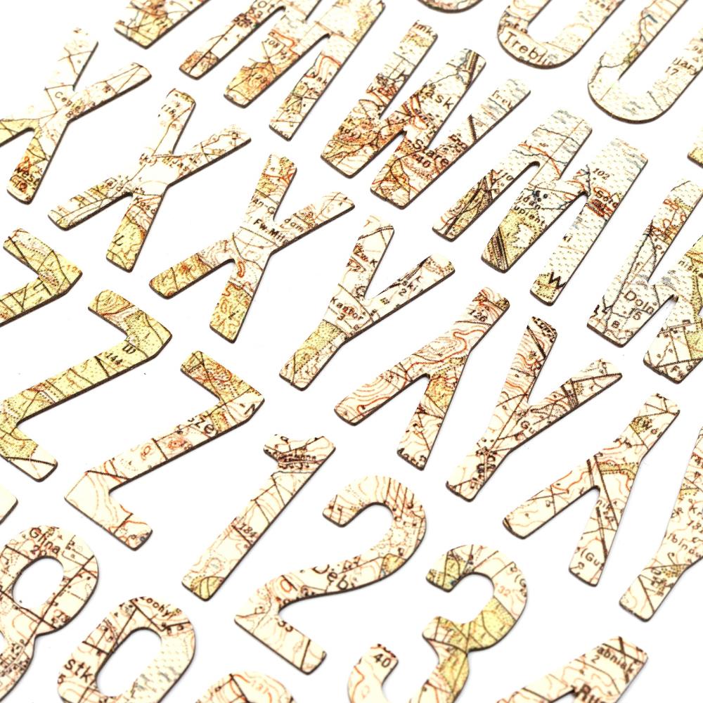 American Crafts Thickers Stickers - Abroad Everywhere Map