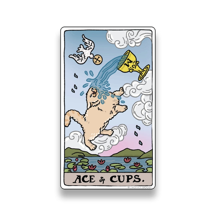 Ace of Cups Tarot Cat Meme Stickers (Minor Arcana)