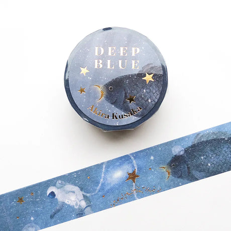 Cozyca Products - Akira Kusaka Washi Tape - Deep Blue

Masking tape by illustrator Akira Kusaka depicting astronauts and fish drifting in deep blue. With sparkling gold foil, the stars and the Milky Way are beautifully expressed.
While using it, I can't help but imagine the story behind the illustration.

20mm wide x 5m long
