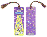 'Alien Abduction Bookmark by Turtle's Soup. Libraries beware! This nerdy alien is abducting every book in town! He loves reading the unique stories that fill planet Earth. His abduction beam has a wide range, so he might accidentally pick up some life forms as well. Hopefully, they don’t mind reading among the stars with him!

Hold your spot in style with our fun and funky bookmark collection! Whether you prefer romance, fantasy, or science fiction, our bookmarks will fit perfectly between the pages of your