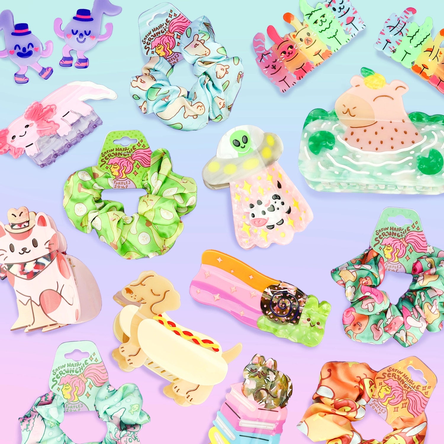 Alien UFO Hair Claw' Hair Accessory by Turtle's Soup.

Includes one (1) hair claw
Claw is roughly 3"
3D, engraved, printed, and painted details
High quality acetate material, stronger than standard hair clips
Themed packaging