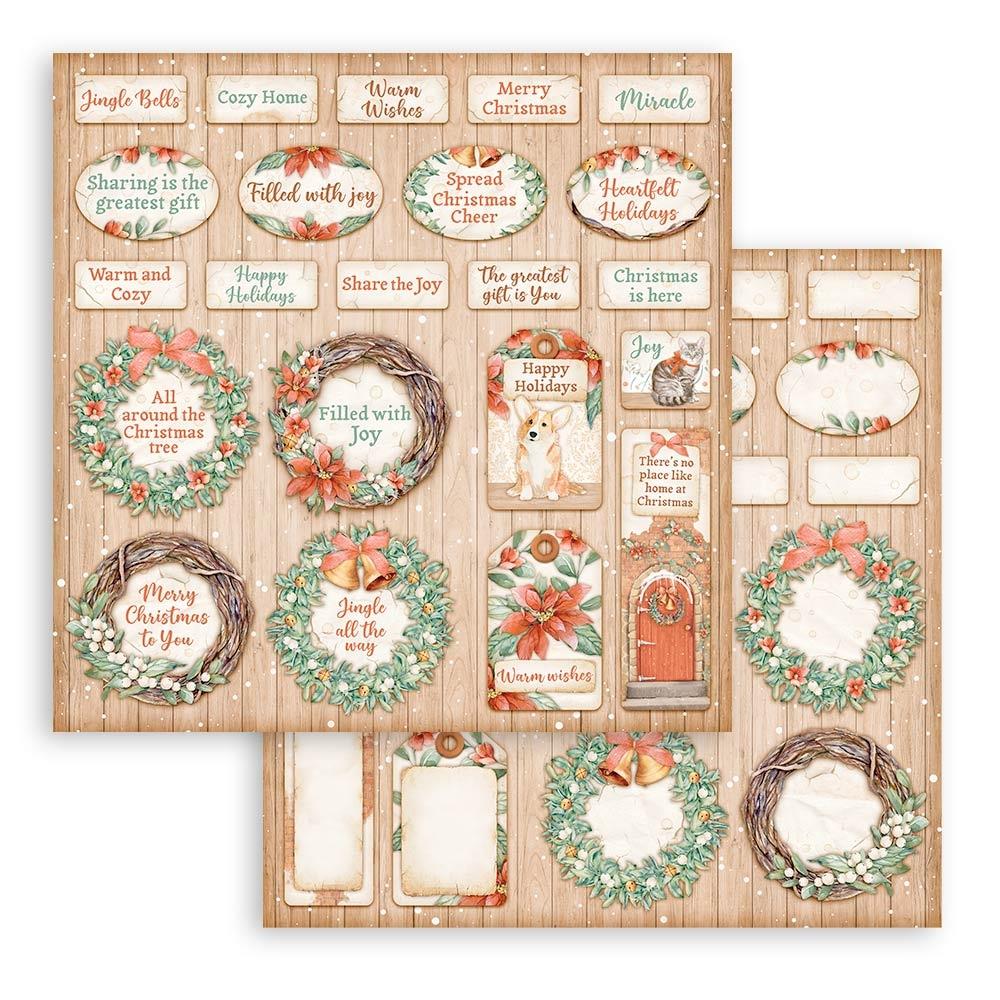 Bloc de papel navideño para todo uso, 12" x 12", paquete de 10 
