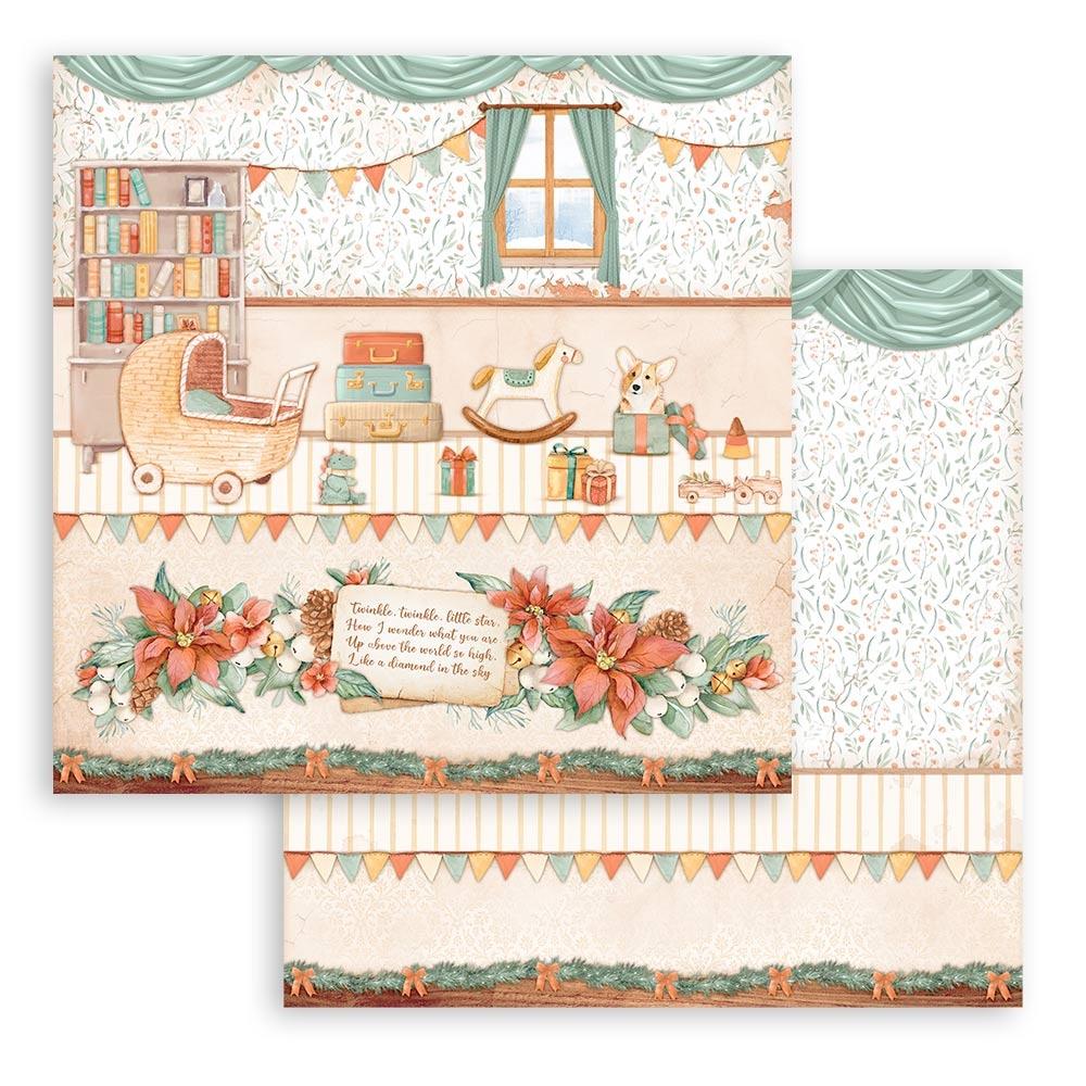 Bloc de papel navideño para todo uso, 12" x 12", paquete de 10 