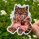 Allison Stoiser Art - Romance-Loving Bookish Tabby Cat Vinyl Sticker


What's better than cozying up with your favorite toasty beverage and the purr-fect romance novel? Absolutely nothing, according to this tabby cat!