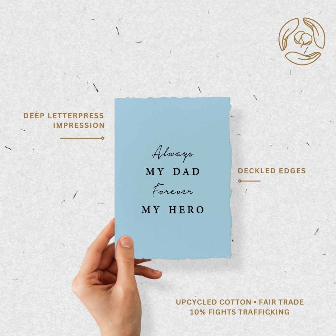 Siempre mi papá. Por siempre mi héroe. | Tarjeta del Día del Padre