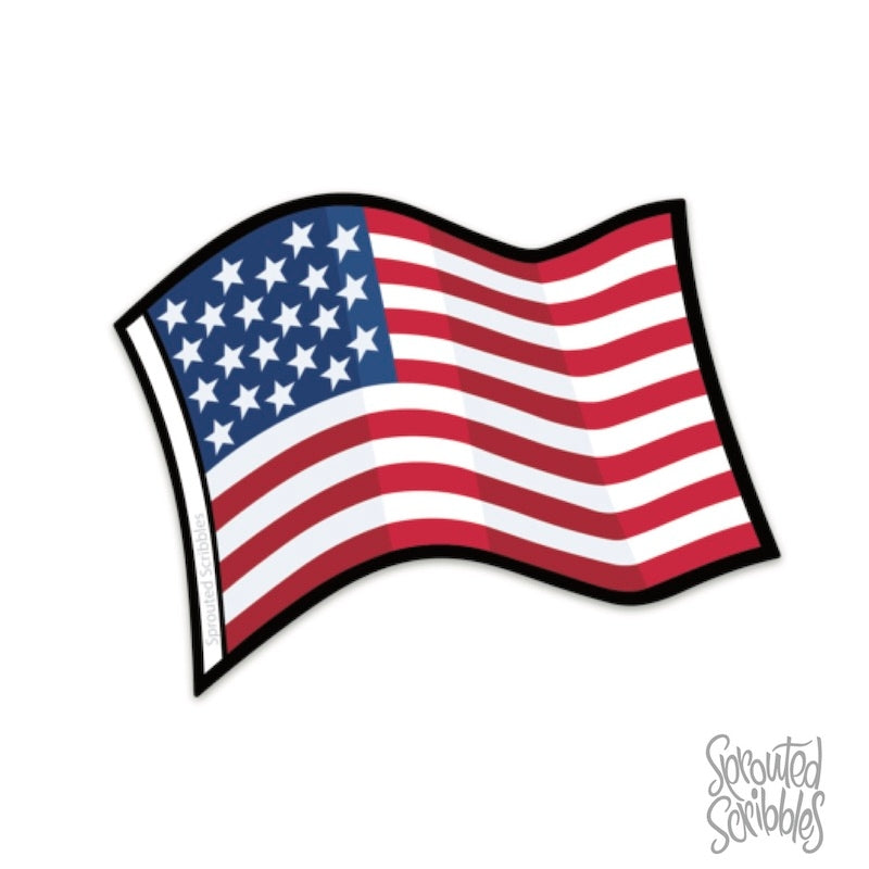Pegatina de la libertad con la bandera estadounidense