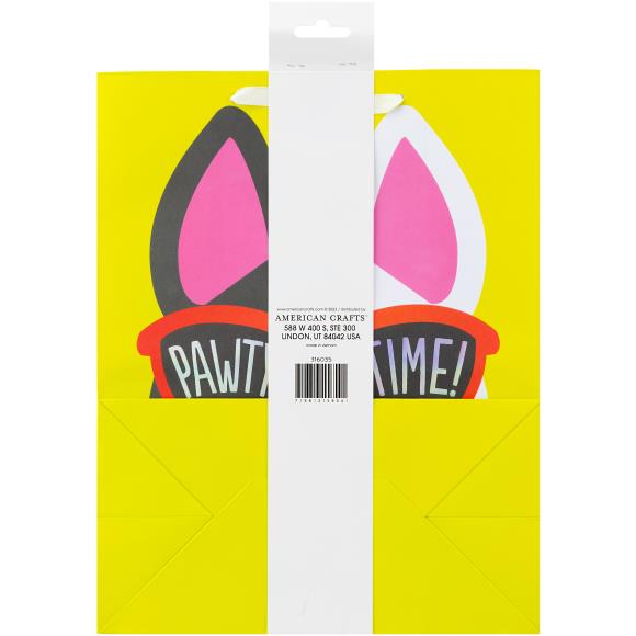 American Crafts Pawty Time Gift Bag with Ribbon Handle