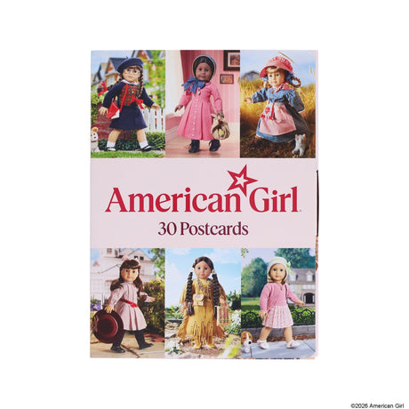 Celebrate American Girl®! This officially licensed postcard set features charming photographs of the iconic Historical Character dolls and their many adventures.

For generations, American Girl® has fostered empathy and imagination in every story. Perfect for sending to a friend or displaying on your wall or desk as an art print, these charming postcards feature delightful photos of American Girl® favorites: Samantha Parkington™, Kit Kittredge™, Molly McIntire™, Kirsten Larson™, Josefina Montoya™, Addy Walk