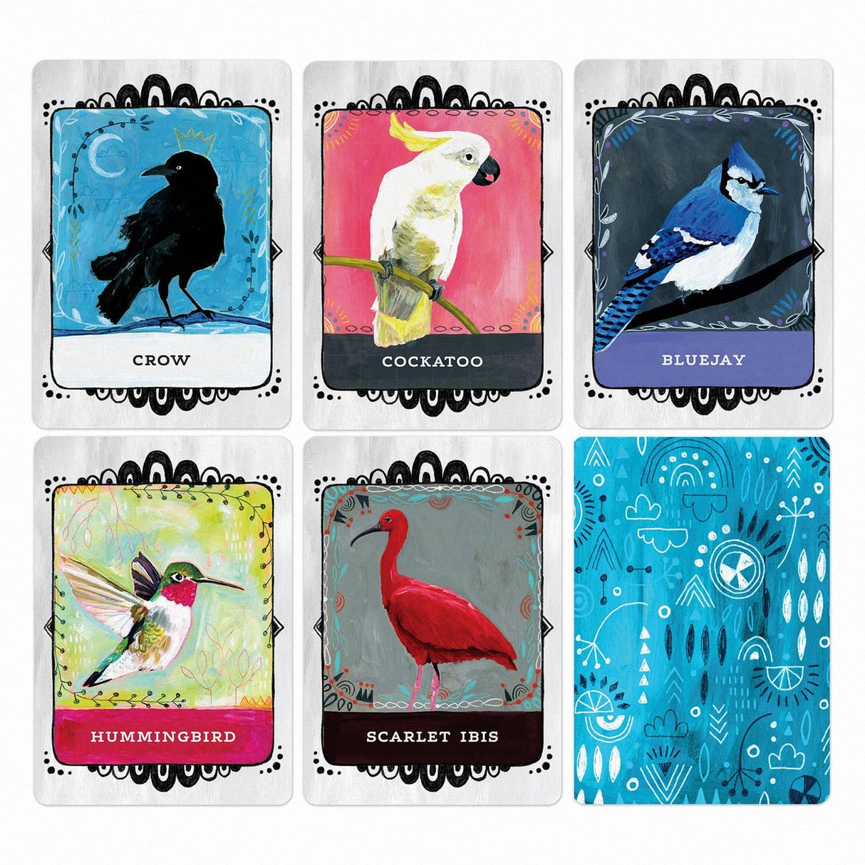 This beautiful oracle deck will help you spread your wings and fly into the wonderful world of birds + self-discovery.

Each card features a hand-painted bird portrait by artist Jessica Swift, and the guidebook is filled with messages and encouragement from 50 different birds that will guide you toward inner adventures and new emotional heights.

Animal deck illustrated by Jessica Swift
50 cards + 56-page guide book
4 x 5.5 x 1.5 inch box with magnetic closure