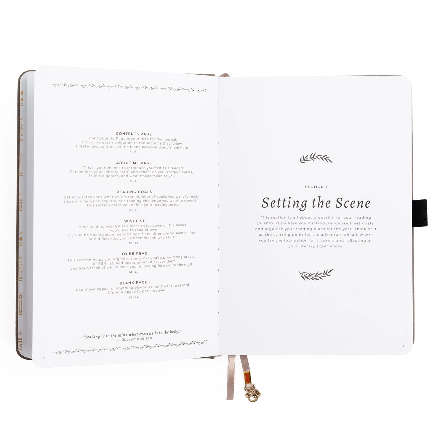 A dreamy Reading Journal in gentle lilac vegan leather, inspired by classic library bindings. Subtle geometric embossing frames a delicate open-book motif, creating a clean, elegant design that appeals to book lovers, writers, and everyday creatives.
