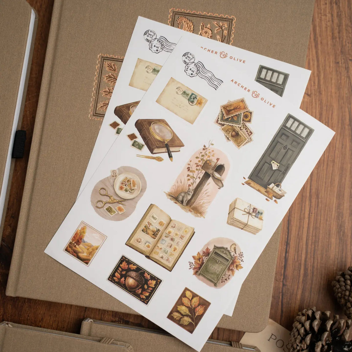 Archer and Olive Sticker Set: Stamp Collector
