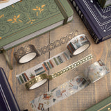This set of 4 Storybook Washi Tapes is inspired by the joy of learning and discovering the old and the new.

This set includes two library themed rolls of washi tape and two vintage foiled washi rolls with designs reminiscent of classic treasured books and stories.